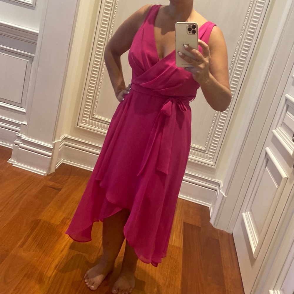 DKNY romantic dress size 10 hot pink perfect for that summer soirée or wedding